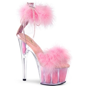Rosa 18 cm ADORE-724F sandalo tacco alto con piume exotic pole