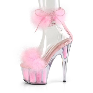 Rosa 18 cm ADORE-724F sandalo tacco alto con piume exotic pole