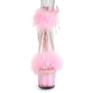Rosa 18 cm ADORE-724F sandalo tacco alto con piume exotic pole