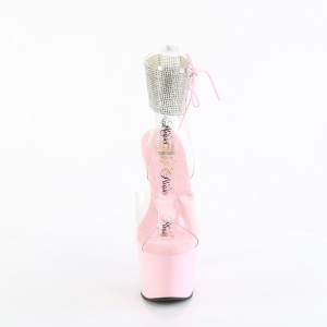 Rosa 18 cm ADORE-791-2RS Sandali piattaforma con polsino alla caviglia strass