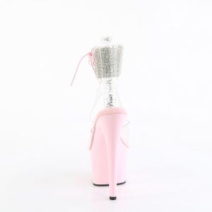 Rosa 18 cm ADORE-791-2RS Sandali piattaforma con polsino alla caviglia strass