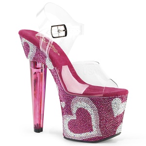 Rosa 18 cm LOVESICK-708HEART Scarpe da donna con pietre scintillanti