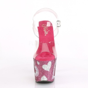 Rosa 18 cm LOVESICK-708HEART Scarpe da donna con pietre scintillanti