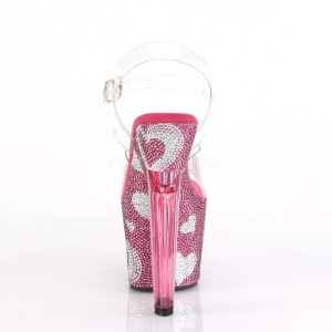 Rosa 18 cm LOVESICK-708HEART Scarpe da donna con pietre scintillanti