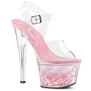 Rosa 18 cm SKY-308WHG scintillare plateau sandali donna con tacco