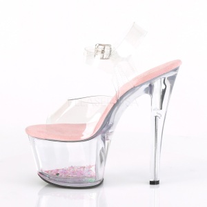 Rosa 18 cm SKY-308WHG scintillare plateau sandali donna con tacco