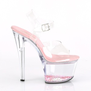 Rosa 18 cm SKY-308WHG scintillare plateau sandali donna con tacco