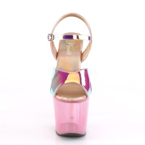 Rosa 18 cm UNICORN-711T Acrilico plateau sandali donna con tacco