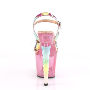 Rosa 18 cm UNICORN-711T Acrilico plateau sandali donna con tacco