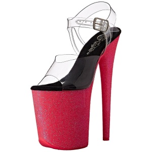 Rosa 20 cm FLAMINGO-808UVG Neon Plateau Sandali Tacco Altissimo
