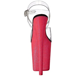 Rosa 20 cm FLAMINGO-808UVG Neon Plateau Sandali Tacco Altissimo