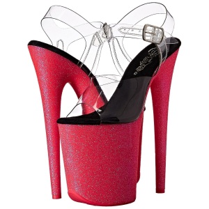 Rosa 20 cm FLAMINGO-808UVG Neon Plateau Sandali Tacco Altissimo