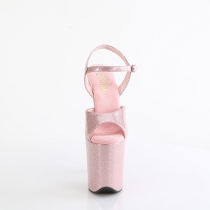 Rosa 20 cm FLAMINGO-809GP scintillare plateau scrape con tacco alto