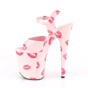 Rosa 20 cm FLAMINGO-809KISSES tacco alto pleaser con plateau