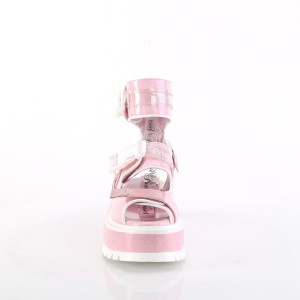 Rosa 5 cm Demonia SLACKER-15B sandali con plateau lolita emo