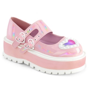Rosa 5 cm SLACKER-25 emo maryjane scarpe donna fibbia