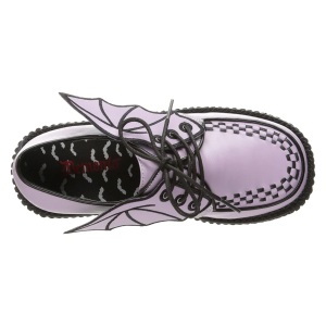 Rosa 7,5 cm CREEPER-205 rockabilly scarpe creepers donna ali di pipistrello