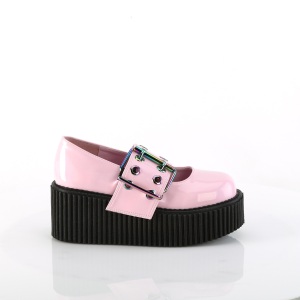 Rosa 7,5 cm CREEPER-230 maryjane scarpe creepers donna fibbia larga