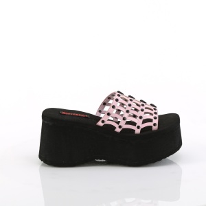Rosa 9 cm DemoniaCult FUNN-13 ciabattine piattaforma emo gothic