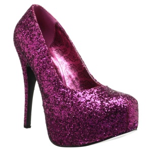 Rosa Glitter 14,5 cm Burlesque TEEZE-06GW scarpe dcollet per piedi larghi da uomo