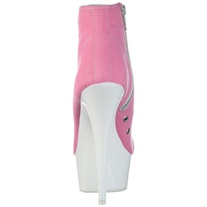 Rosa Neon 15 cm DELIGHT-600SK-02 Scarpe da ginnastica con tacco in tela