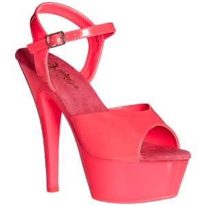 Rosa Neon 15 cm Pleaser KISS-209UV Plateau Tacchi Alti a Spillo
