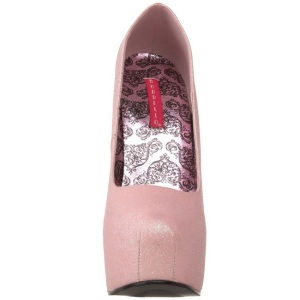 Rosa Scintillare 14,5 cm Burlesque TEEZE-31G Platform Calzature Dcollet