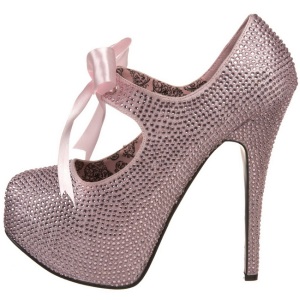 Rosa Strass Cristallo 14,5 cm Burlesque TEEZE-04R Plateau Scarpe Dcollet