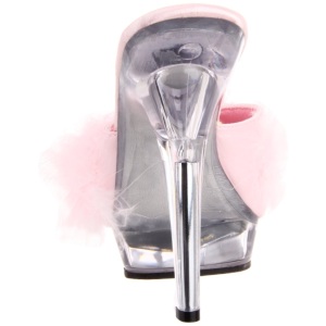 Rosa Trasparente 13 cm Fabulicious LIP-101-8 Plateau Mules Alte