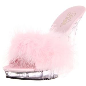 Rosa Trasparente 13 cm Fabulicious LIP-101-8 Plateau Mules Alte