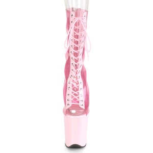 Rosa Trasparente 20 cm FLAMINGO-800-34 stivaletti da pole dance