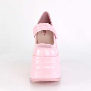 Rosa Vegano 15 cm WAVE-32 scarpe dcollet mary jane zeppa plateau