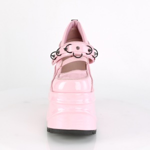 Rosa Vegano 15 cm WAVE-48 scarpe dcollet mary jane zeppa plateau