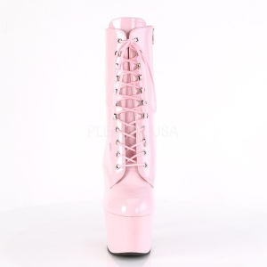 Rosa Verniciata 18 cm ADORE-1020 stivaletti con plateau donna