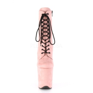 Rosa faux suede 20 cm FLAMINGO-1020FS stivaletti da pole dance
