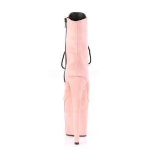 Rosa faux suede 20 cm FLAMINGO-1020FS stivaletti da pole dance