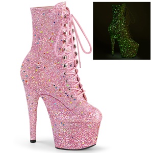 Rosa glitter 18 cm ADORE-1020GDLG stivaletti alti con lacci da pole dance