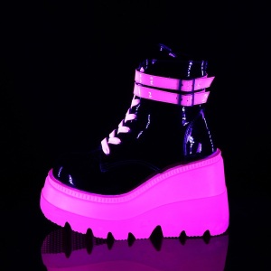 Rosa neon 11,5 cm SHAKER-52 stivaletti cyberpunk con plateau