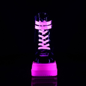Rosa neon 11,5 cm SHAKER-52 stivaletti cyberpunk con plateau