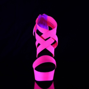 Rosa neon 15 cm DELIGHT-669UV scarpe con tacchi da pole dance