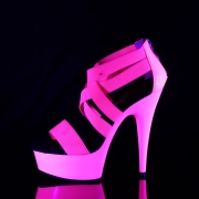 Rosa neon 15 cm DELIGHT-669UV scarpe con tacchi da pole dance