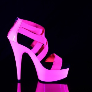 Rosa neon 15 cm DELIGHT-669UV scarpe con tacchi da pole dance