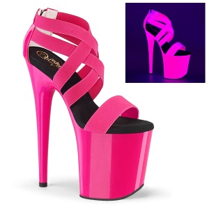 Rosa neon 20 cm FLAMINGO-869UV scarpe con tacchi da pole dance