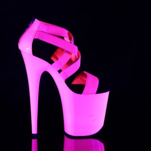 Rosa neon 20 cm FLAMINGO-869UV scarpe con tacchi da pole dance