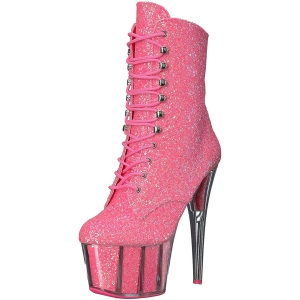 Rosa scintillare 18 cm ADORE-1020G stivaletti plateau suola donna
