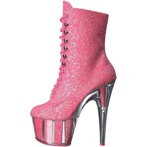 Rosa scintillare 18 cm ADORE-1020G stivaletti plateau suola donna
