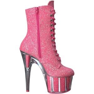 Rosa scintillare 18 cm ADORE-1020G stivaletti plateau suola donna