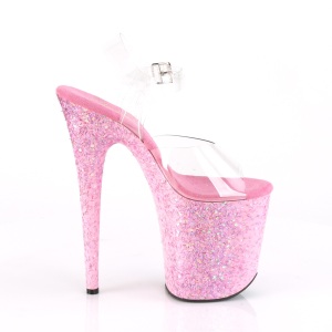 Rosa scintillare 20 cm FLAMINGO-808CF scarpe con tacchi da pole dance
