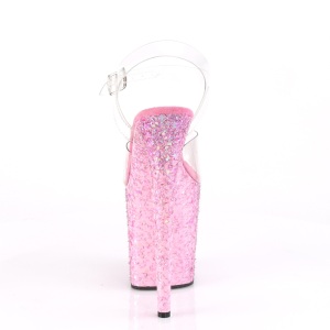 Rosa scintillare 20 cm FLAMINGO-808CF scarpe con tacchi da pole dance
