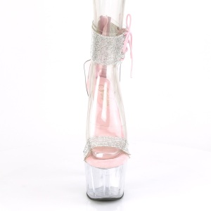 Rosa strass 18 cm ADORE-727RS Sandali piattaforma con polsino alla caviglia